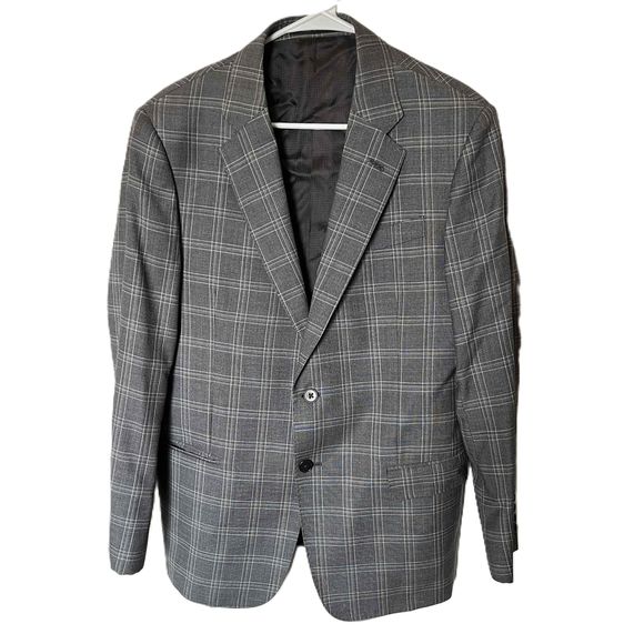 Armani Collezioni Other - Armani Collezioni Size 52 Gray Blazer Jacket Plaid Double Vented Single Breasted